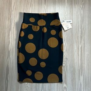 Women’s pencil skirt navy blue with circles